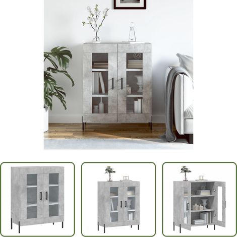 Betonfarbe - Sideboard Betongrau 69,5x34x90 cm Holzwerkstoff (1/5)