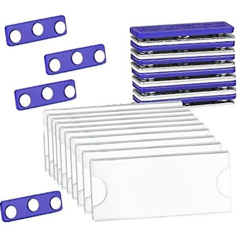 Kit de badge magnétique, porte-badge magnétique avec 3 aimants puissants, 10 étiquettes nominatives/badges d'identification (1/5)