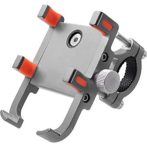 Support de téléphone portable à six griffes en alliage d'aluminium pour moto, cadre de fixation pour système de navigation (argenté)-8.56cm-Silver (1/2)