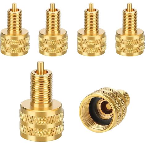 6 Pièces Réducteur Valve Pneu Grand Alésage Adaptateur Externe, Adaptateur Réducteur Valve Pneu Externe, Valve Pneu à Grand Alésage en Laiton, Accessoires De Voiture Extérieurs Universels (1/5)