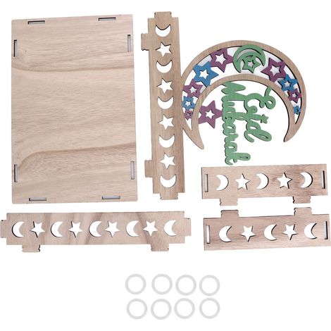 Plateau Ramadan en Bois de Buis pour Desserts, Décoration de Table Fête Eid Mubarak, Plateau à Servir pour Café Bar (1/5)