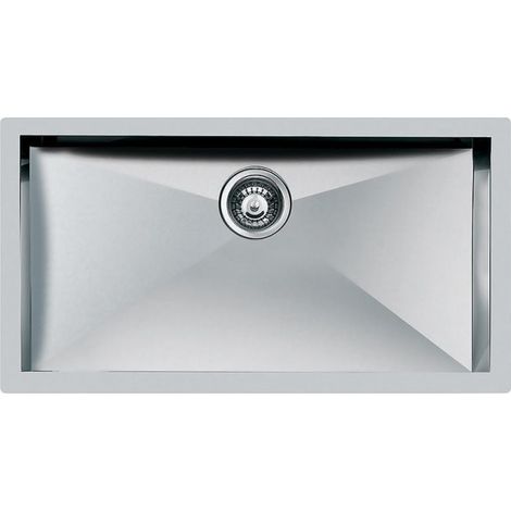 Foster 1218 050 Quadra Lavello ad incasso 1 vasca rettangolare in acciaio inox AISI 304 spessore 1 mm finitura spazzolata colore Acciaio inox (1/2)