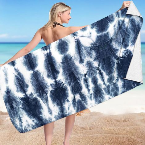 Serviette De Plage - Microfibre 75 x 150 cm Absorbante Rapide Séchage Sans Sable - Pour Plage Piscine Camping Voyage Yoga - 1 Pièce (1/4)