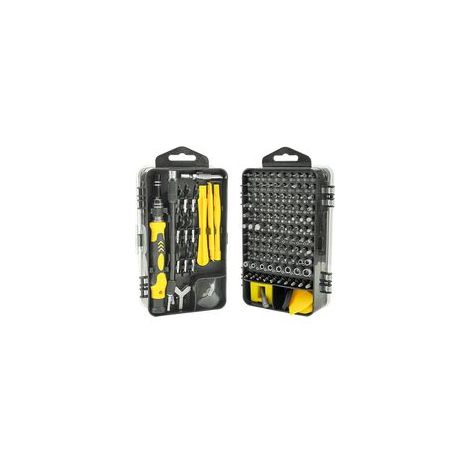 Mini cacciavite magnetico di precisione 130 in 1 con albero flessibile, ideale per riparare cellulari, dispositivi elettronici, smartphone e laptop (giallo). - Crezuo