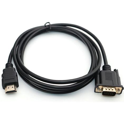 Câble de conversion HDMI vers VGA 1080P Câble HDMI vers VGA Adaptateur 1,8 m (avec puce)