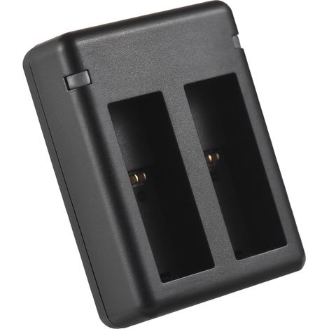 Kit batterie et chargeur pour caméra sport comprenant un chargeur de batterie double emplacement, 2 batteries de 1800 mAh et 2 boîtiers de rangement pour batteries avec emplacement pour carte mémoire. (1/2)
