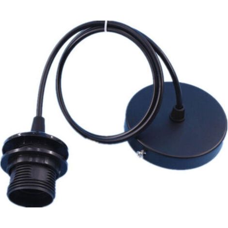 E27 Porte Lampe Suspension,Luminaire Industrielle Vintage, Avec Câble et E27 Lampe Suspendue Pour Lampes Suspendues Accessoires de Lampe de Bricolage, Base de Lampe de Lampe Suspendue (Noir) (1/5)