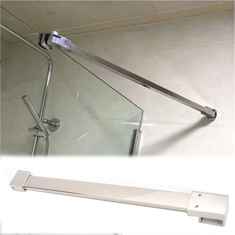 Barre de support pour paroi douche sans cadre en acier inoxydable (1/5)