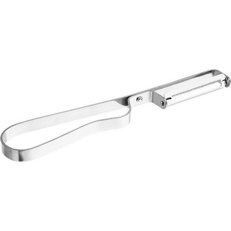 Éplucheur rotatif en acier inoxydable en forme de L, couteau à légumes et fruits pour cuisine domestique, économe orientable, outil de préparation polyvalent pour fruits et légumes, lot de 1 (1/5)