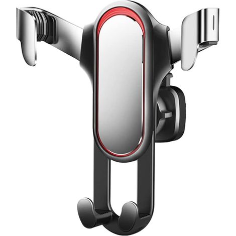 Support de téléphone pour grille d'aération de voiture, rotation à 360°, fixation par gravité, compatible avec les téléphones de 4,7 à 7,2 pouces, argent. (1/5)