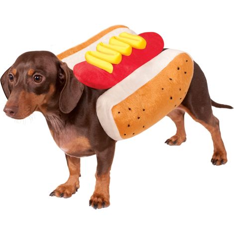 Costume Chien Hotdog - Pour Chiens Petits - Tissu Doux Respirant - Fermeture Velcro - Halloween Noël