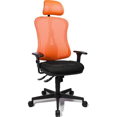 Chaise de Bureau avec accoudoirs et Appui-tête Noir/Rouge (1/2)