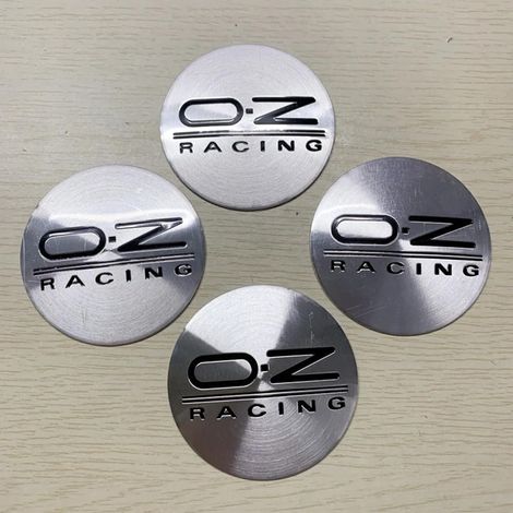 4 Pièces Voiture Cache-moyeux Autocollant pour OZ 62MM Car Hub Center Cap Wheel Covers Pneus et Jantes Stickers Accessoires,Silverstyle (1/4)