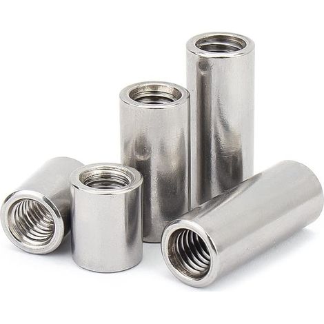 Jeu de 10 écrous cylindriques pour joints (M3, M4, M5, M6, M8) en (1/5)