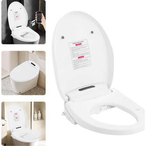 Intelligenter elektronischer WC-Sitz mit Selbstreinigungsfunktion, Sitzheizung und LED-Nachtlicht. Passend für Toiletten mit einer Länge von 49 bis 55 cm. (1/5)
