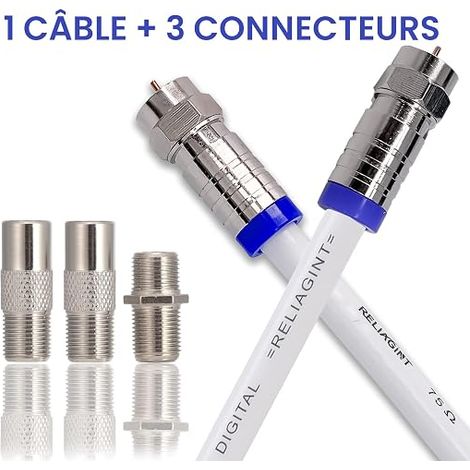 1 m Cable TV Antenna SAT Coaxial HDTV Shielded 4-Fach DVB-S DVB-S2 Radio DAB Radio Metal Connectors Black