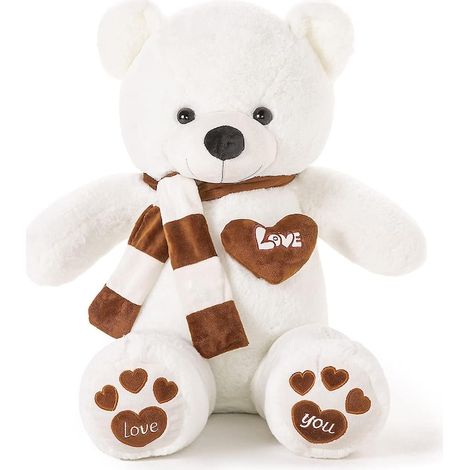 Ours en peluche géant, mignon et tout doux, grand animal en peluche, cadeau idéal pour Noël, la Saint-Valentin ou un anniversaire.(FMY)