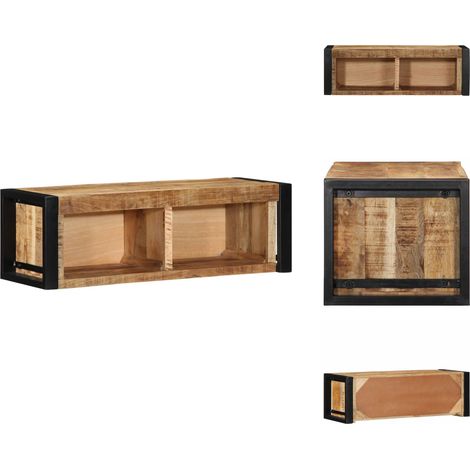 Meuble TV 80x30x25 cm bois massif de manguier brut - Armoire TV - Armoires TV - Support Tv - Unité TV (1/5)