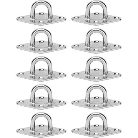 Lot de 10 crochets de suspension robustes en acier inoxydable 316, adaptés à une installation intérieure ou extérieure à divers endroits (5 mm) (1/4)