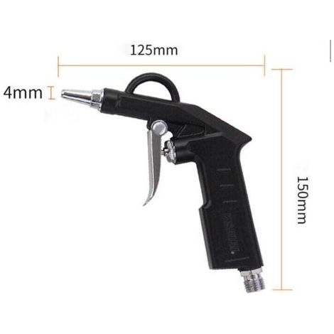 1/4 Blaspistole für Druckluftkompressor max. 6 bar – Düse Ø 4 mm – kurze Düse 25 mm – pneumatisches Reinigungswerkzeug – schwarze Farbe (1/4)