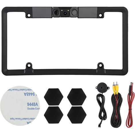 Eosnow 3 in 1 Auto-Kennzeichenrahmen, Parksensor, Radar, Rückfahrkamera, 2 LEDs