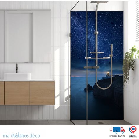 Panneau de douche : Phare et ciel lumineux - Alu composite - 90 - 245 (1/3)