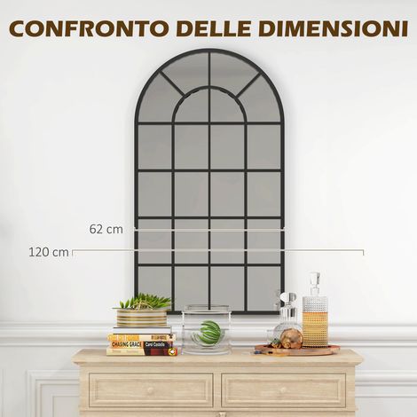 Cadre mural arqué noir 62x2,5x110 cm, structure métallique et verre, parfait pour décoration intérieure et professionnelle (1/5)