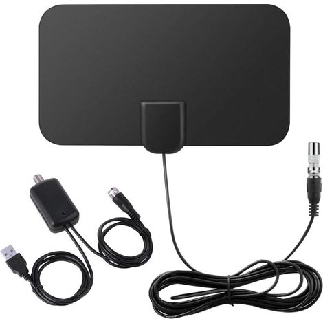 Antenne TV numérique 50 Miles Range Amplifier Signal F-TV Compatible HDTV Indoor 4K DVB-T2 ATSC Antenne (1/5)
