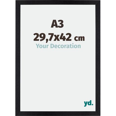 Your Decoration - A3 29.7x42 cm - Cadres Photo en MDF Avec Verre acrylique - Anti-Reflet - Excellente Qualité - Noir Mat - Cadre Decoration Murale - Mura.