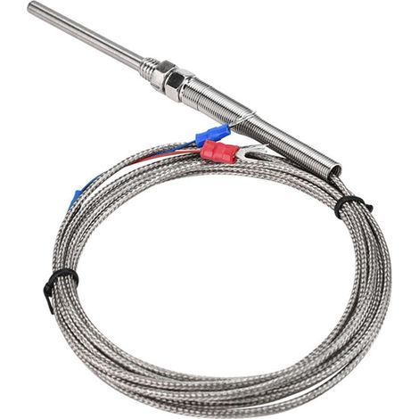 Thermocouple à résistance de platine de type sonde PT100, thermocouple à trois fils fileté M8, fil de détection de température, longueur de la sonde 50 mm. (1/5)