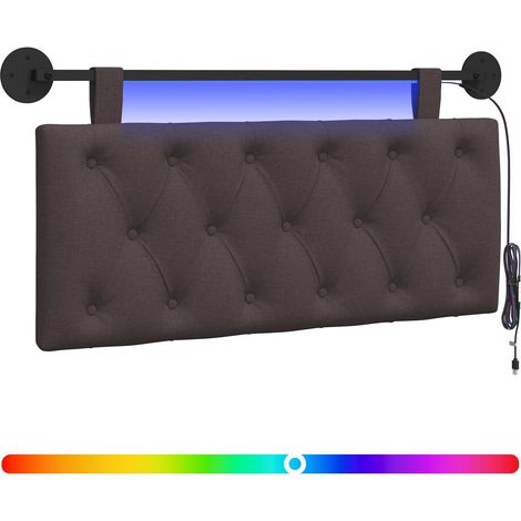 Maison Exclusive - Testiera sospesa Con luce LED Marrone Scuro Tessuto