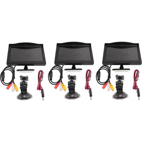 Lot de 3 écrans LCD TFT HD 5 pouces (800 x 480 pixels) avec double support de fixation pour caméra de recul/lecteur DVD de voiture (1/5)