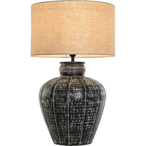 Lampe De Table Aluminium 42X42X69 Patinado Noir (1/5)