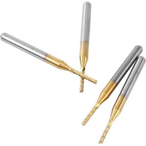 10 Stück 1,5 mm Schaftfräser mit Wolframbeschichtung für CNC-Leiterplattengravur, 1/8" Schaft (1/5)
