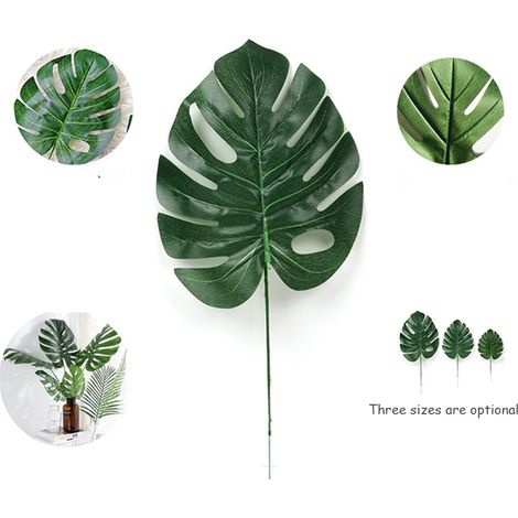 Lot de 12 sets de table artificiels en forme de feuille de tortue verte de 30 cm, réalistes et décoratifs, pour la cuisine et la chambre. (1/4)