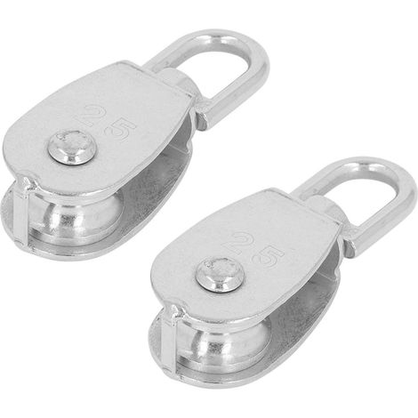 Einzelne Riemenscheibe M25 aus rostfreiem Edelstahl, 360° drehbar, mit M9-Federhaken, 2er-Pack (1/5)