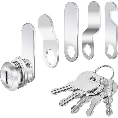 Locker Lock 16mm Mailbox Lock Furniture Lock with 5 Different Lock Plates for Cabinet Doors Furniture (1/5)