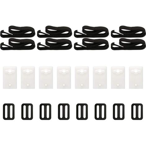 Solar pool cover mounting kit, 8 solar cover straps, kit with universal spiral straps for attaching the solar cover, for in-ground swimming pools
