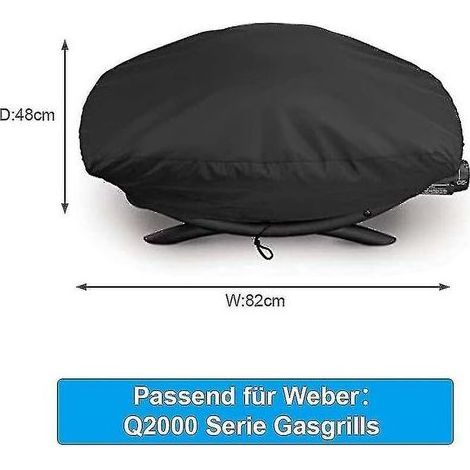 Crea – Housse pour grill Weber Q2000/Q2200 – Dimensions 82 x 48 x 32 cm – Vinyle durable et étanche – Protection UV renforcée (1/3)