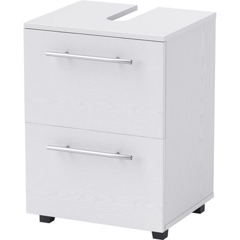 Armoire de salle de bain, Panneau, particules, blanc, Lavabo, tiroir (1/5)