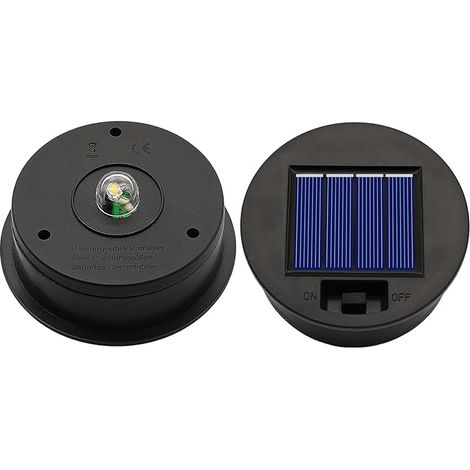 YJFWAL Confezione da 2 luci solari di ricambio con lampadine a LED, pannello solare da 8 cm, copertura di ricambio, lampadina di ricambio per lanterne sospese, fai da te, per luci solari a LED (1/5)