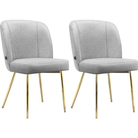 Chaise de salle à manger 2 Pack Grey Teddy (1/5)
