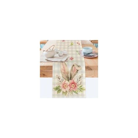 Chemin de table de Pâques, 40 x 140 cm, nappe de Pâques, chemin de table lapin de Pâques, décoration de table de cuisine, cuisine de saison, décoration de la maison, vacances (1/4)