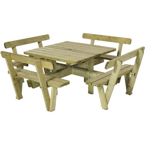 Plus Kombimöbel Eckig 237 x 237 x 73 cm Kiefer / Fichte Gartenmöbel-Set (1/3)