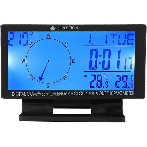 CD60 Multifunktionales digitales Kfz-Thermometer mit Zeitanzeigefunktion