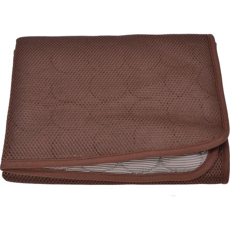 Tapis rafraîchissant pour animaux de compagnie, respirant et doux, idéal pour l'été, pour chiens et chats, pour niche, canapé, lit ou sol. Marron, taille XXL. (1/5)