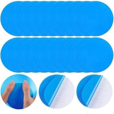 Lot de 20 rustines autocollantes pour réparation de piscine - En PVC - Pour matelas gonflables (1/4)