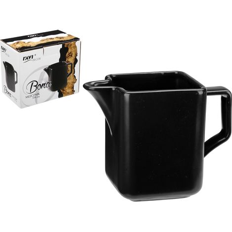 Jarra de leche de porcelana BONA, negra mate (1/3)