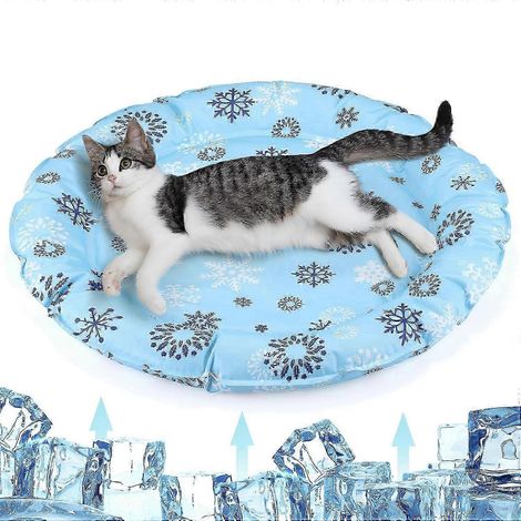 Tapis rafraîchissant pour animaux, coussin rond auto-rafraîchissant et résistant aux griffures pour chiens et chats, couverture rafraîchissante d'été, imperméable pour intérieur et extérieur (1/3)
