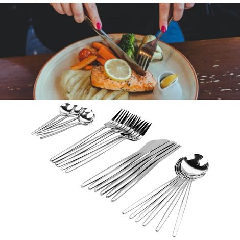 24-teiliges Edelstahl-Besteckset (Messer, Gabeln, Löffel) (1/5)